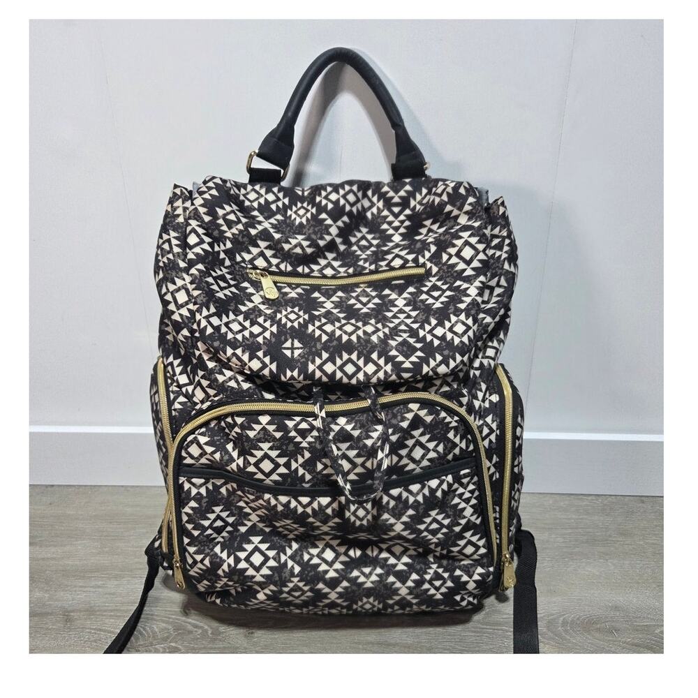 Fisher-Price Shilon Southwest Black & White 3 Piece Diaper Bag Backpack - Picture 1 of 12